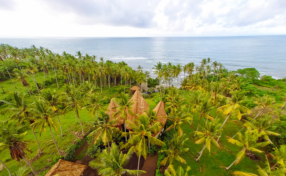 bali beach villas from the sky