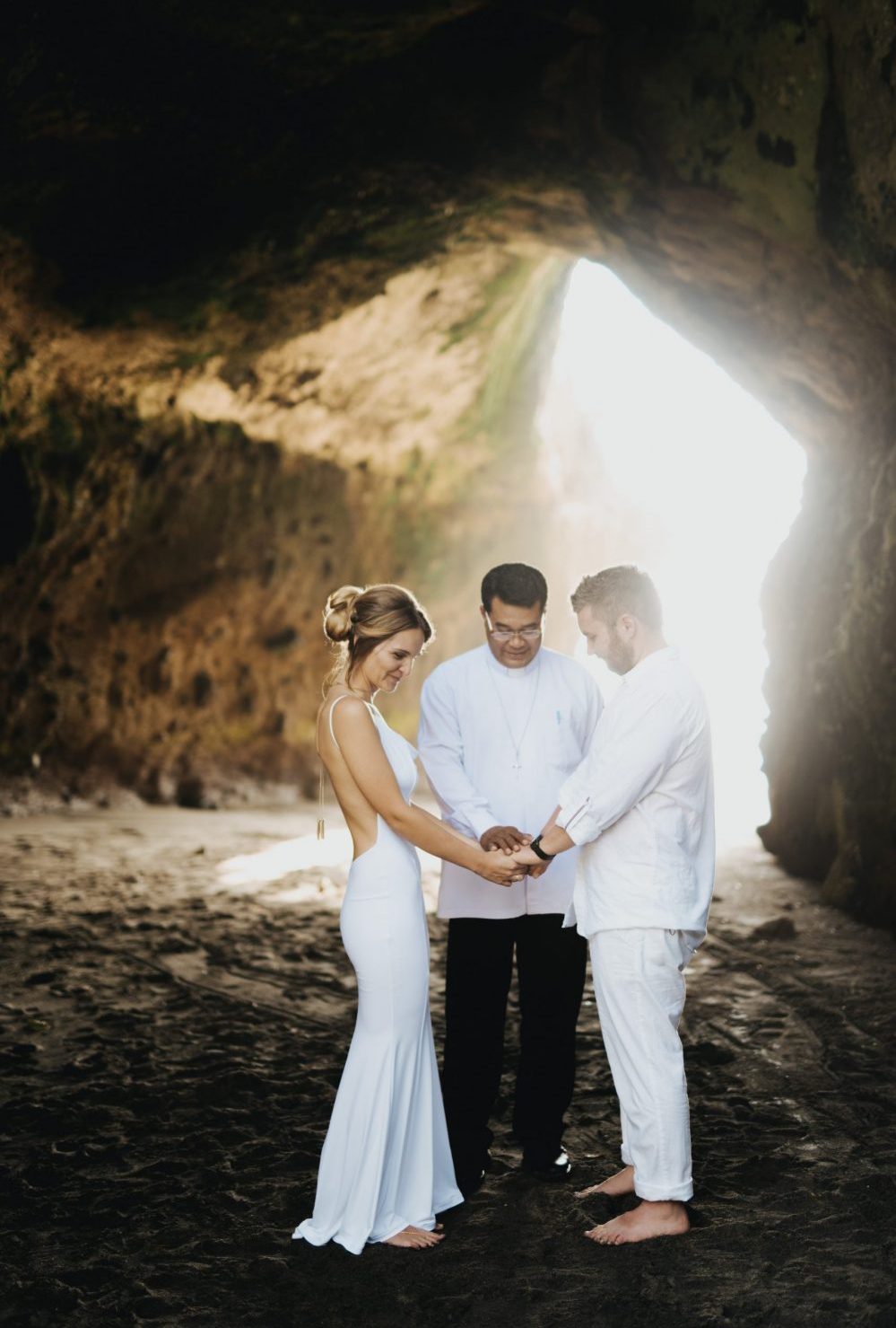 Wedding vows celebrated in a cave