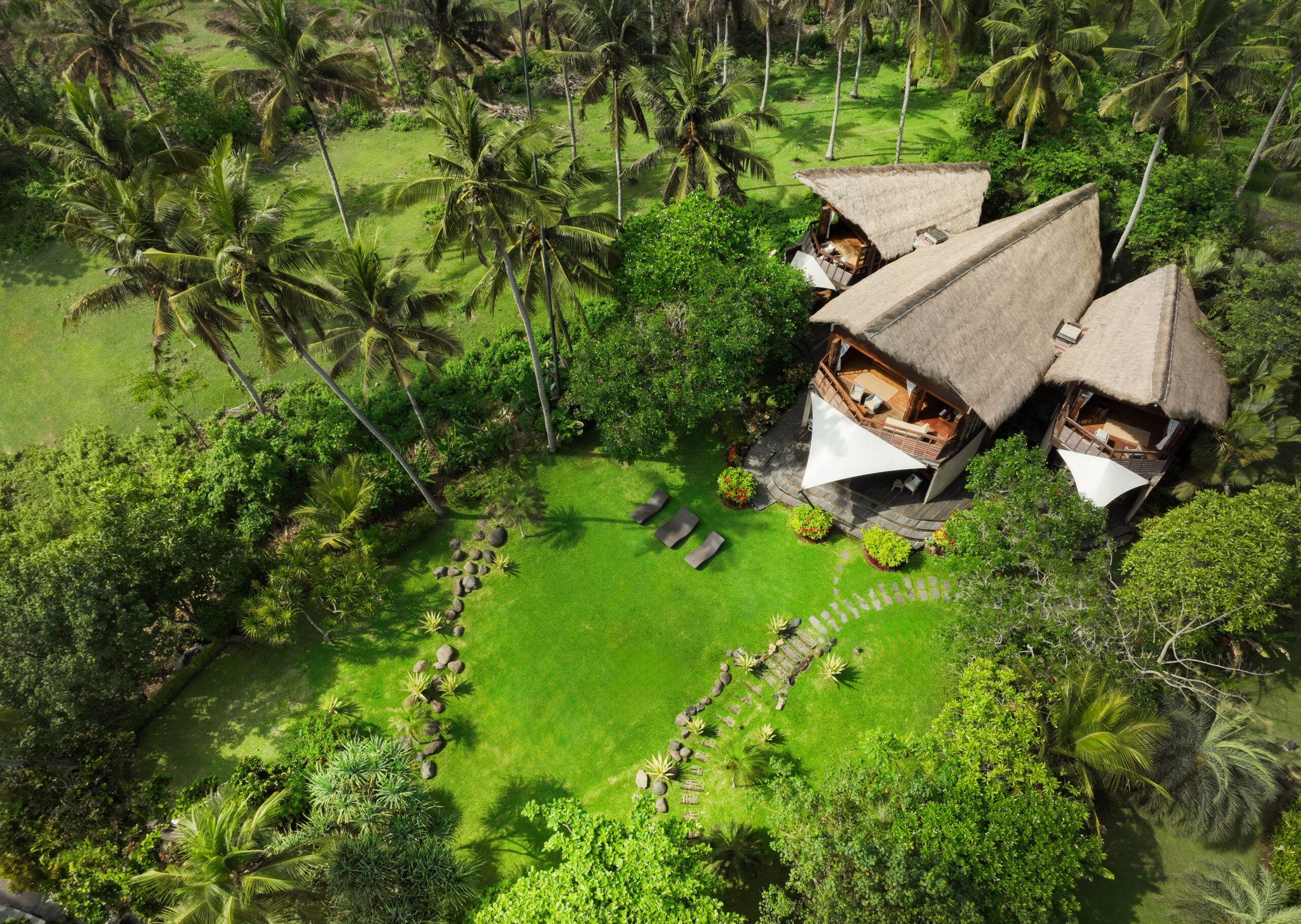 aerial view of The Cove Bali, an Indonesian boutique resort