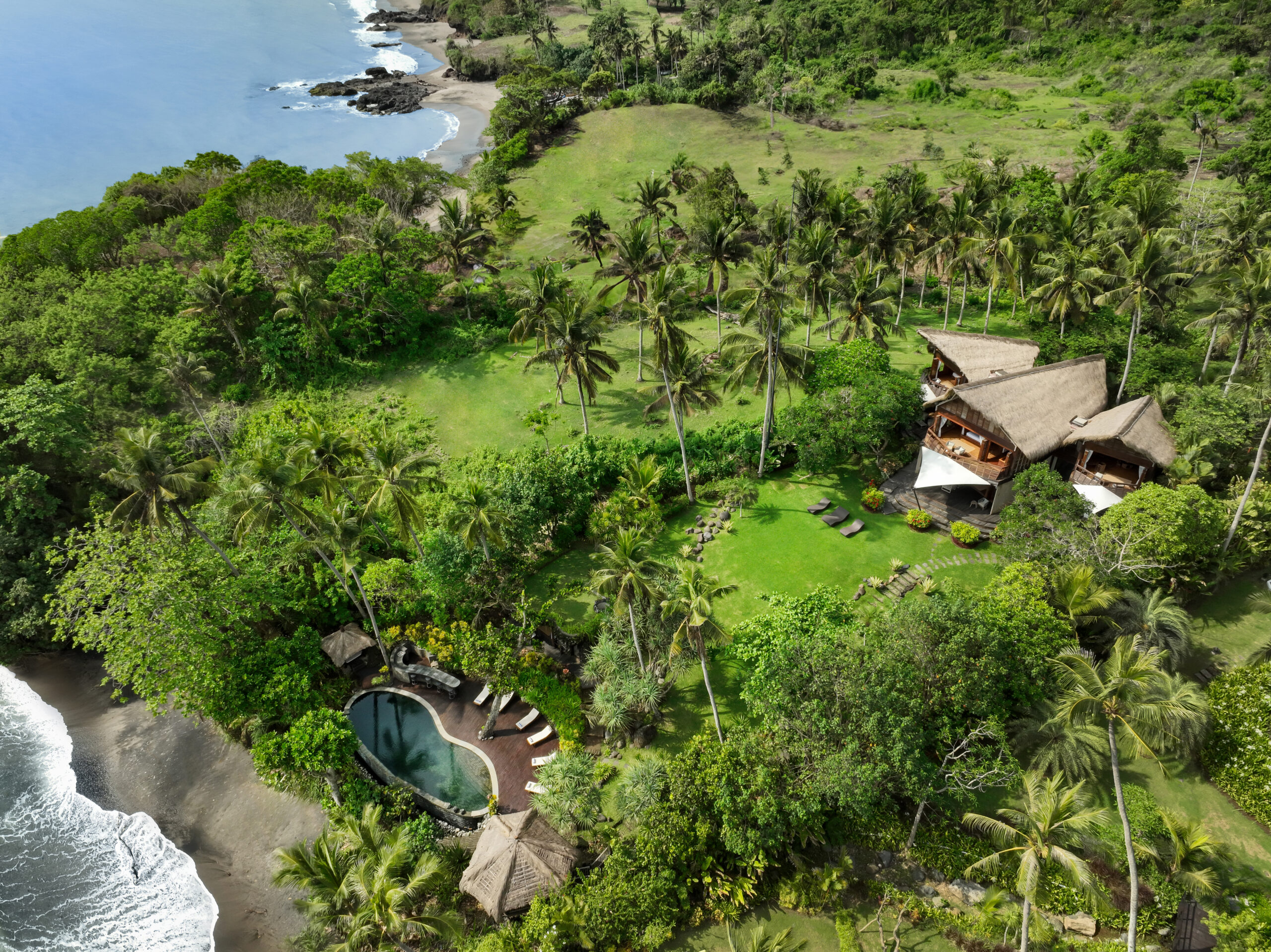 aerial view of the cove Bali, a boutique hotel in Indonesia